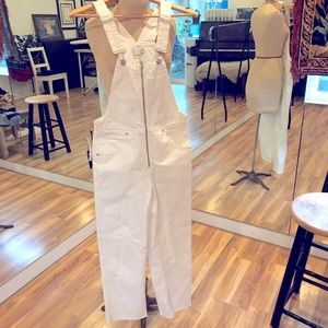 Wilfred free white denim overalls